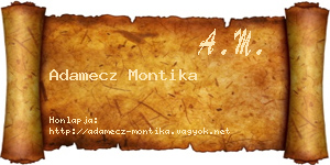 Adamecz Montika névjegykártya